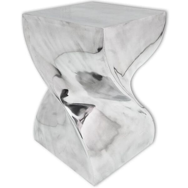 vidaXL Stolička / odkládací stolek, kroucený tvar, hliníkový stříbrný