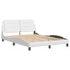 vidaXL R&aacute;m postele bez matrace Zadar b&iacute;l&yacute; 140x190 cm uměl&aacute; kůže