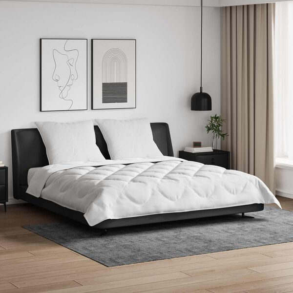 vidaXL Přikr&yacute;vka s pol&scaron;t&aacute;řem 3 pcs B&iacute;l&aacute; Mikrovl&aacute;kno