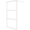 vidaXL Sprchov&aacute; z&aacute;stěna walk-in b&iacute;l&aacute; 100 x 195 cm čir&eacute; ESG sklo