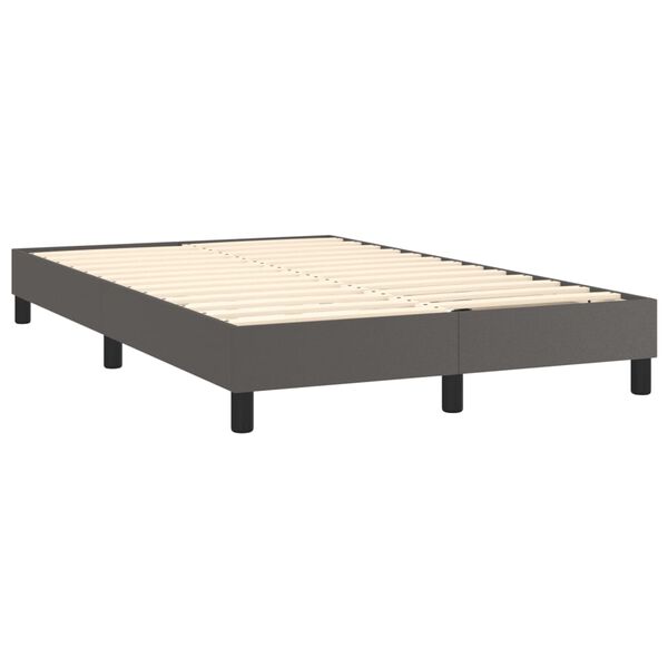 vidaXL Box spring postel s matrac&iacute; &scaron;ed&aacute; 120x200 cm uměl&aacute; kůže