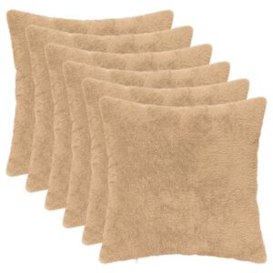 vidaXL Povlak na pol&scaron;t&aacute;ř 6 ks HEERLEN Kr&eacute;mov&aacute; 30 x 30 cm Uměl&aacute; kr&aacute;lič&iacute;