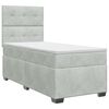 vidaXL Postel boxspring s matrac&iacute; s čelo Světle &scaron;ed&aacute; 90 x 190 cm Samet