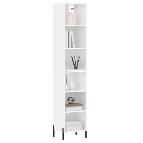 vidaXL Skř&iacute;ň highboard b&iacute;l&aacute; s vysok&yacute;m leskem 34,5x32,5x180 cm kompozit