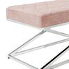 vidaXL Lavice růžov&aacute; samet a nerezov&aacute; ocel