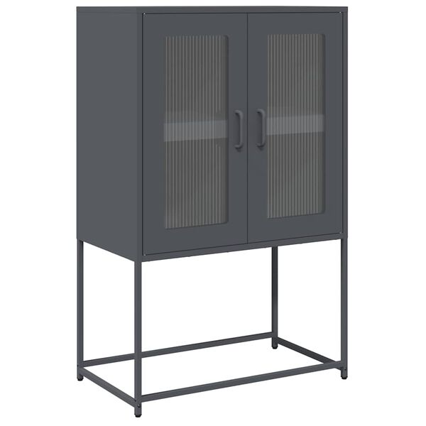 vidaXL Skř&iacute;ň highboard antracitov&aacute; 68x39x107 cm ocel