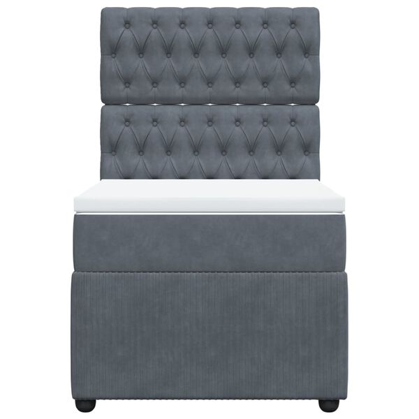 vidaXL Box spring postel s matrac&iacute; tmavě &scaron;ed&aacute; 90x190 cm samet