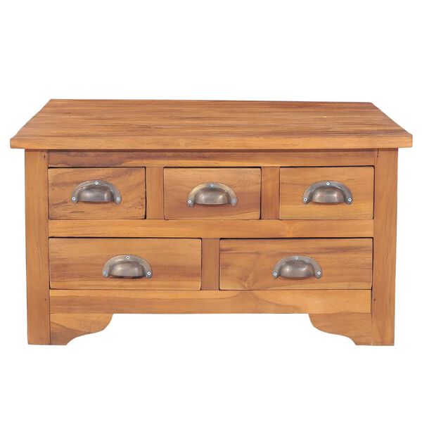 vidaXL Konferenčn&iacute; stolek s vykl&aacute;pěc&iacute; deskou 65x64x35 cm masivn&iacute; teak