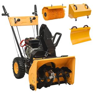vidaXL Benz&iacute;nov&aacute; sněhov&aacute; fr&eacute;za a zametač 4 v 1 s př&iacute;slu&scaron;enstv&iacute;m 6,5 HP