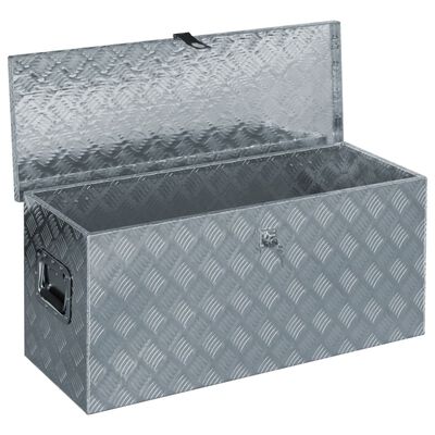 vidaXL Hliníkový box 90,5 x 35 x 40 cm stříbrný