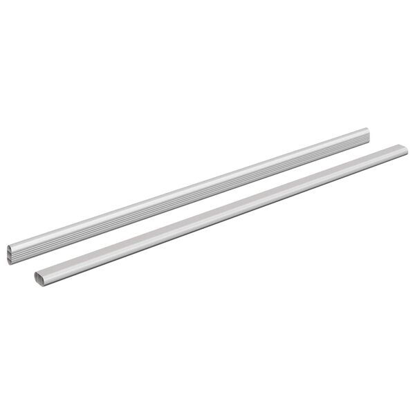 vidaXL Tyč Skř&iacute;ně 2 pcs Stř&iacute;brn&aacute; 764 x 15 x 29 mm Hlin&iacute;kov&aacute; slitina
