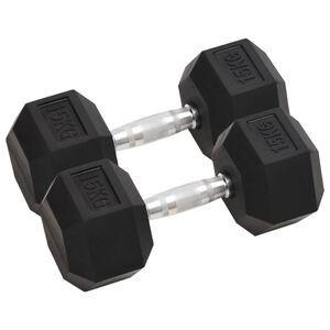 vidaXL Jednoručn&iacute; činky 2 ks 15 kg cel&aacute; litina