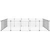 vidaXL 20panelová ohrádka pro zvířata s dvířky černá 35 x 35 cm ocel