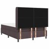vidaXL LED box pružinov&aacute; postel s čelo Tmavě hněd&aacute; 140 x 190 cm textil