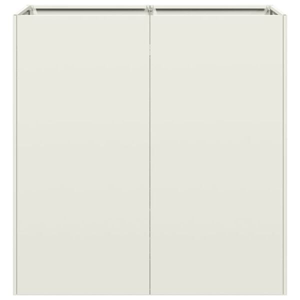 vidaXL Truhl&iacute;k b&iacute;l&yacute; 80x40x80 cm ocel v&aacute;lcovan&aacute; za studena