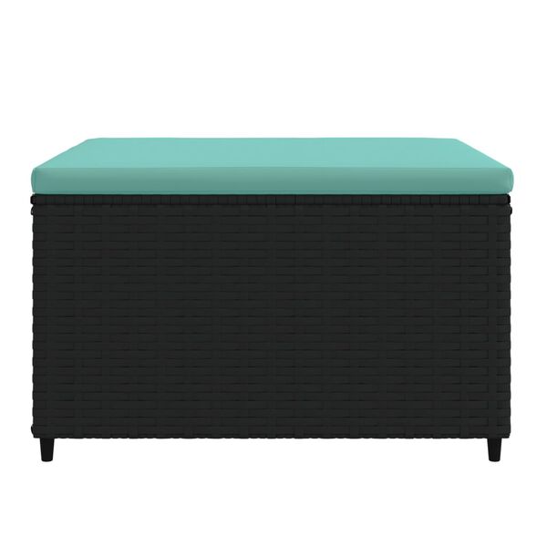 vidaXL Zahradn&iacute; podnožky s podu&scaron;kami 2 ks čern&eacute; polyratan