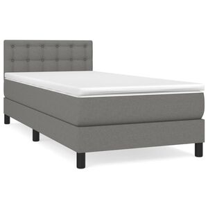 vidaXL Box spring postel s matrac&iacute; tmavě &scaron;ed&aacute; 80 x 200 cm textil