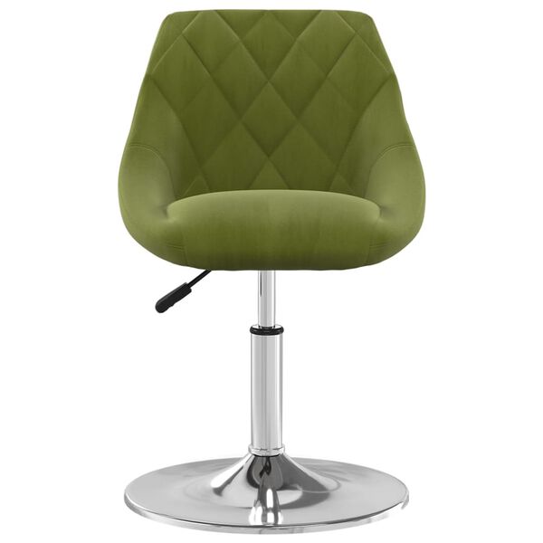 vidaXL Otočn&eacute; j&iacute;deln&iacute; židle 2 ks světle zelen&eacute; samet