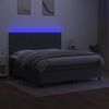 vidaXL Box spring postel s matrac&iacute; a LED tmavě &scaron;ed&aacute; 180x200 cm textil