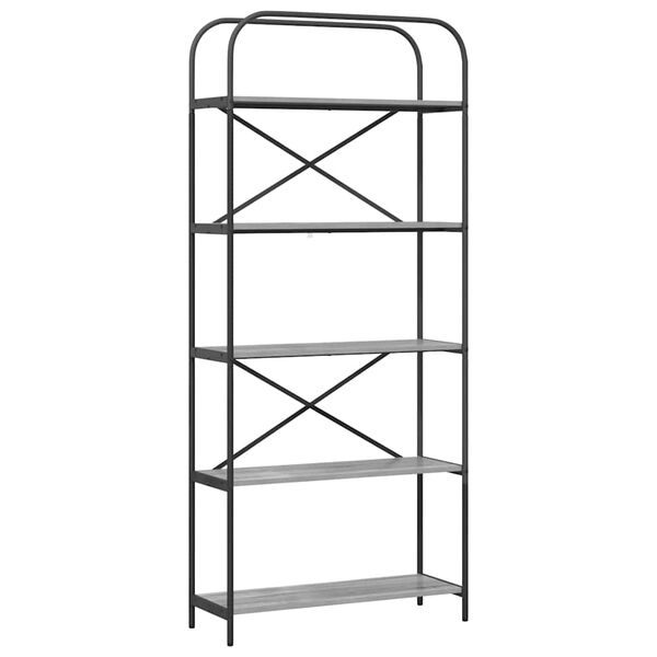 vidaXL Knihovna &Scaron;ed&aacute; Sonoma 80 x 30 x 183 cm Kompozitn&iacute; dřevo