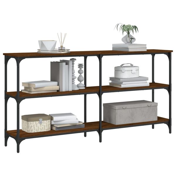 vidaXL Konzolov&yacute; stolek hněd&yacute; dub 150 x 29 x 75 cm kompozitn&iacute; dřevo