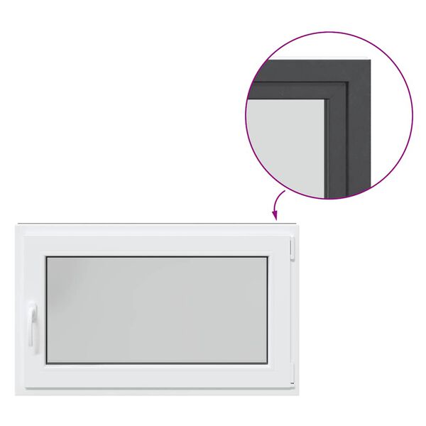 vidaXL Okno do sklepa "RISOR" 100x50 cm otev&iacute;ravě-sklopn&eacute; DIN prav&eacute; antracitov&eacute;