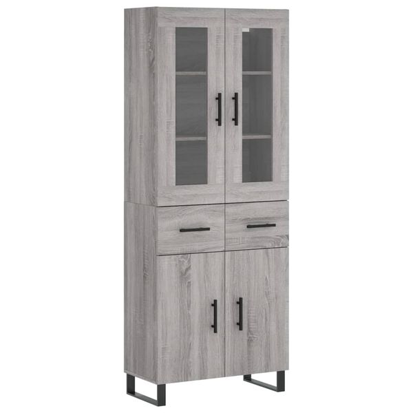 vidaXL Skříň highboard šedá sonoma 69,5 x 34 x 180 cm kompozitní dřevo