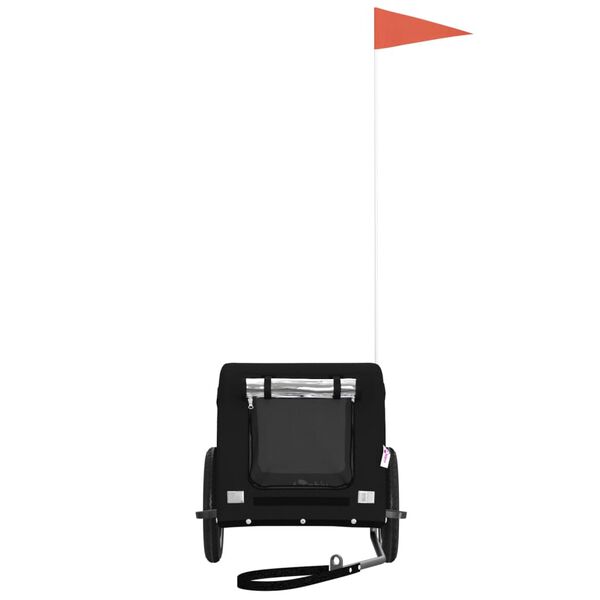 vidaXL Vozík za kolo pro psa černý oxfordská tkanina a železo