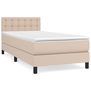 vidaXL Box spring postel s matrac&iacute; cappuccino 80 x 200 cm uměl&aacute; kůže