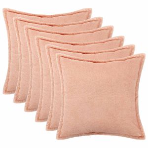 vidaXL Povlak na pol&scaron;t&aacute;ř 6 pcs HOUTEN Růžov&aacute; 30 x 30 cm Boucl&eacute;