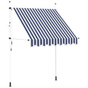 vidaXL Ručně zatahovac&iacute; mark&yacute;za 200 cm modro-b&iacute;l&eacute; pruhy