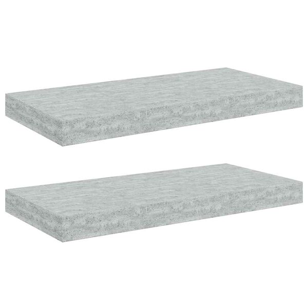 vidaXL Plovouc&iacute; n&aacute;stěnn&eacute; police 2 ks betonově &scaron;ed&eacute; 50x23x3,8 cm MDF