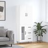 vidaXL Skř&iacute;ň highboard b&iacute;l&aacute; 69,5 x 34 x 180 cm kompozitn&iacute; dřevo