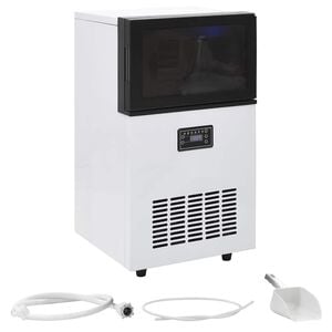 vidaXL V&yacute;robn&iacute;k ledov&yacute;ch kostek čern&yacute; 45 kg / 24 h