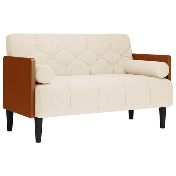 vidaXL Pohovka Loveseat s podhlavn&iacute;kem, 110 cm, lněn&aacute;