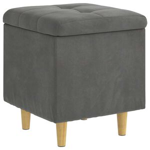 vidaXL Ottoman s &uacute;ložn&yacute;m prostorem Tmavě &scaron;ed&aacute; 40 x 40 x 45 cm samet