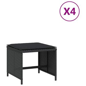 vidaXL Zahradn&iacute; stoličky s podu&scaron;kami 4 ks čern&eacute; 41x41x36 cm polyratan