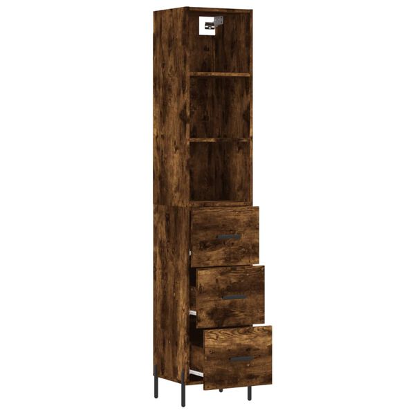 vidaXL Skř&iacute;ň highboard kouřov&yacute; dub 34,5 x 34 x 180 cm kompozitn&iacute; dřevo