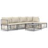 vidaXL 6d&iacute;ln&aacute; zahradn&iacute; sedac&iacute; souprava s podu&scaron;kami antracit polyratan