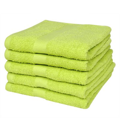 vidaXL Sada koupelových osušek 5 ks bavlna 500 g/m² 100x150 cm zelená