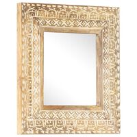 vidaXL Ručně vyřezávané zrcadlo 50 x 50 x 2,6 cm masivní mangovník