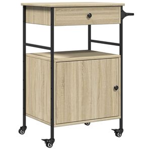 vidaXL Kuchyňsk&yacute; voz&iacute;k dub sonoma 56 x 43 x 89,5 cm kompozitn&iacute; dřevo