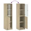 vidaXL Highboard se skleněn&yacute;mi dv&iacute;řky dub sonoma 35 x 37 x 142 cm