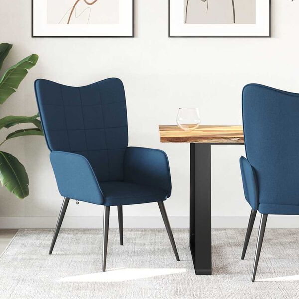 vidaXL Relaxačn&iacute; židle modr&aacute; textil