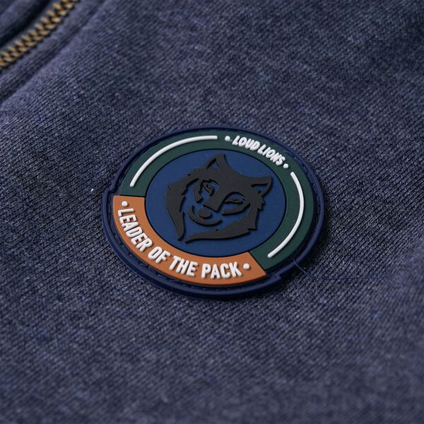 Dětsk&aacute; mikina s kapuc&iacute; na zip tmavě modr&aacute; melanž 92