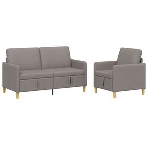 vidaXL Sedačka se storage 2 ks Taupe Polyester