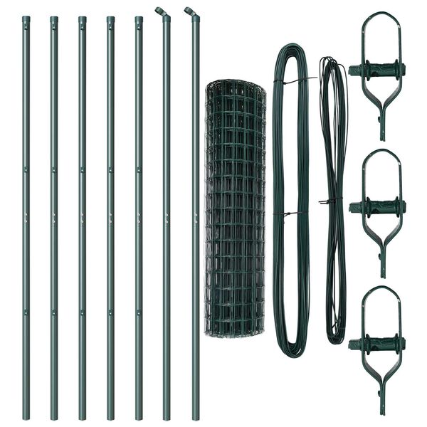 vidaXL Plot s sloupkem Zelen&aacute; 1 x 10 m Ocel a PVC