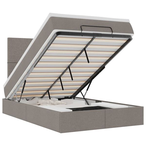 vidaXL Osmansk&yacute; r&aacute;m postele s matrac&iacute; taupe 120x190cm textil