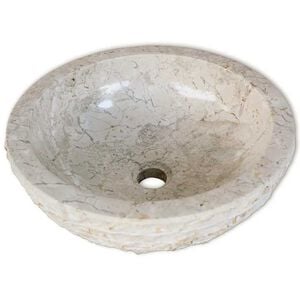 vidaXL Umyvadlo mramorov&eacute; 40 cm kr&eacute;mov&eacute;