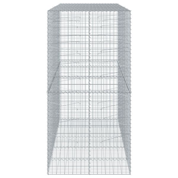 vidaXL Gabionový koš s víkem 250 x 100 x 200 cm pozinkované železo